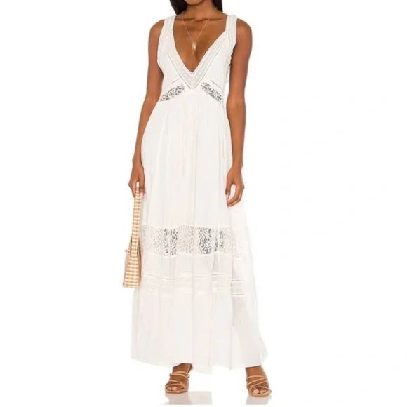 FREE PEOPLE | carla lace maxi dress - ivory (small) - Picture 2 of 7